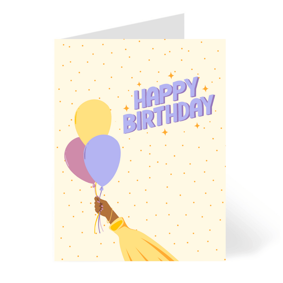 Pastel Birthday Black Woman Birthday Card