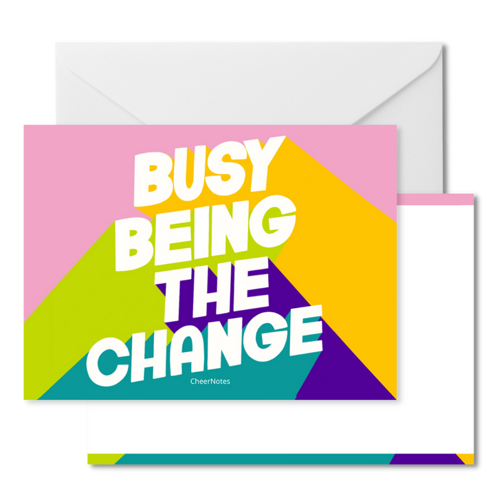 Busy Being the Change Social Stationery Flat Notecard Social Stationery Set by CHEERNOTES