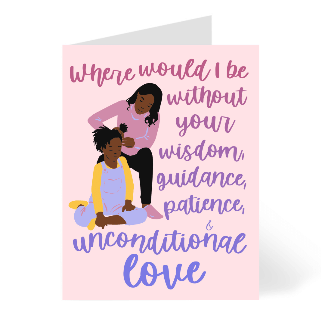 Mom's Love Black Mom Mother's Day Card by CHEERNOTES