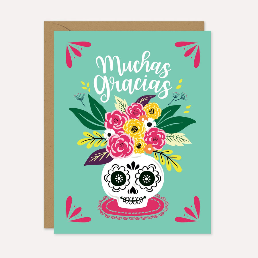 Muchas Gracias Sugar Skull Card by LUCY LOVES PAPER