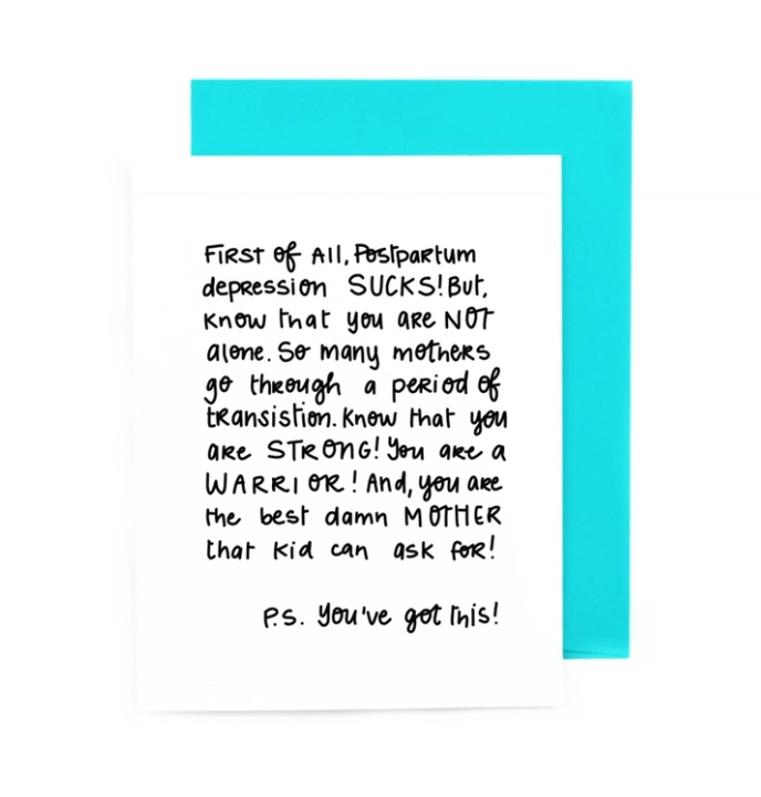 Postpartum Depression Sucks Card by PRETTY PEACOCK PAPERIE