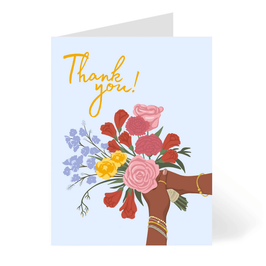 Thank You Bouquet Chic Black Woman Card by CHEERNOTES