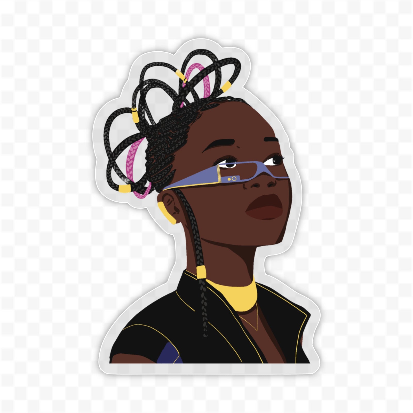Afrofuturist Sticker Card by CHEERNOTES
