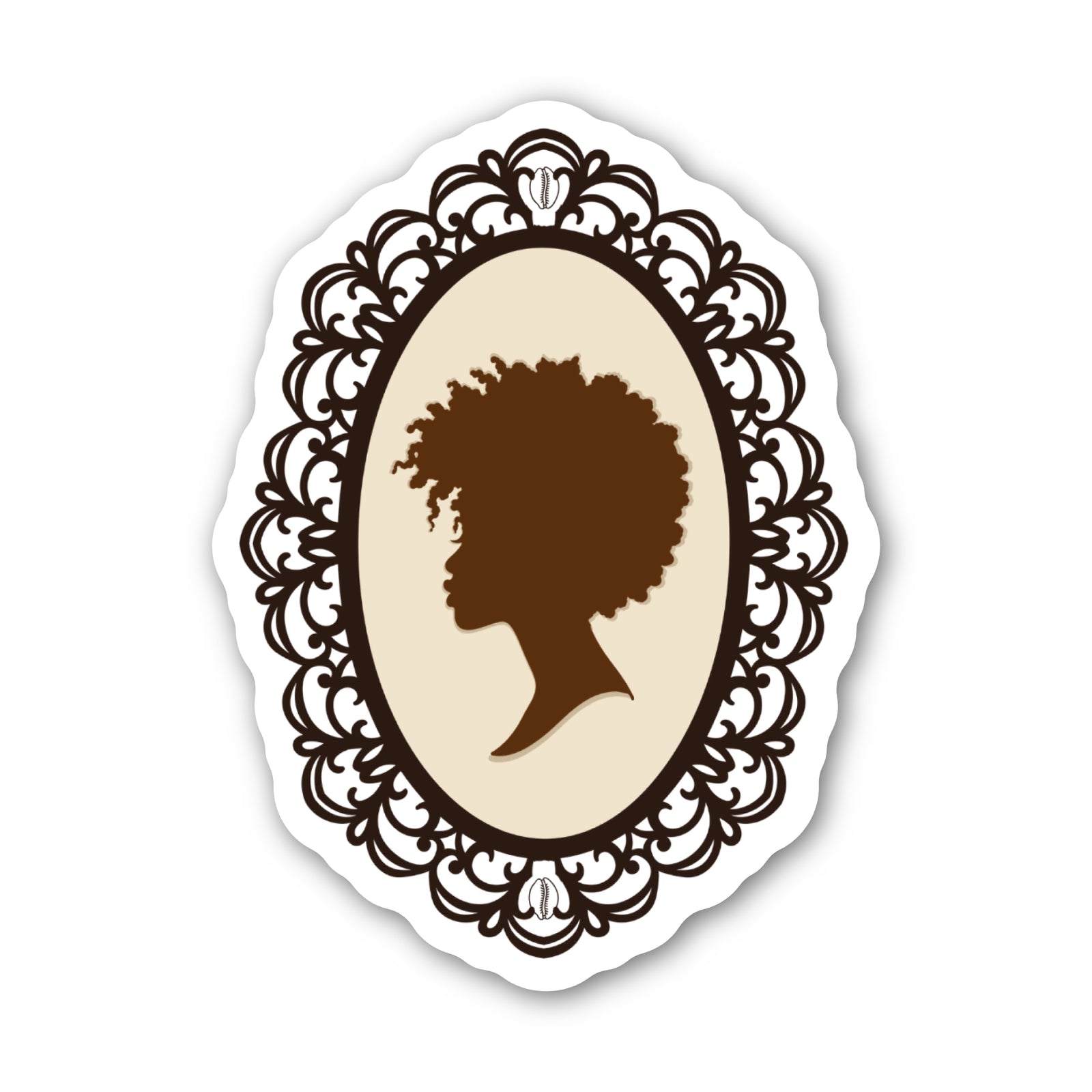 Afro Cameo Sticker Card by CHEERNOTES