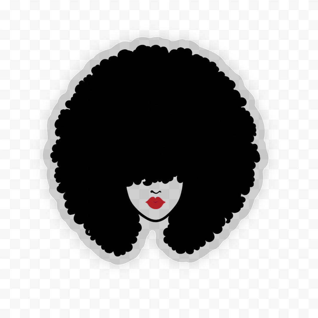 Afro and Red Lip Sticker Card by CHEERNOTES