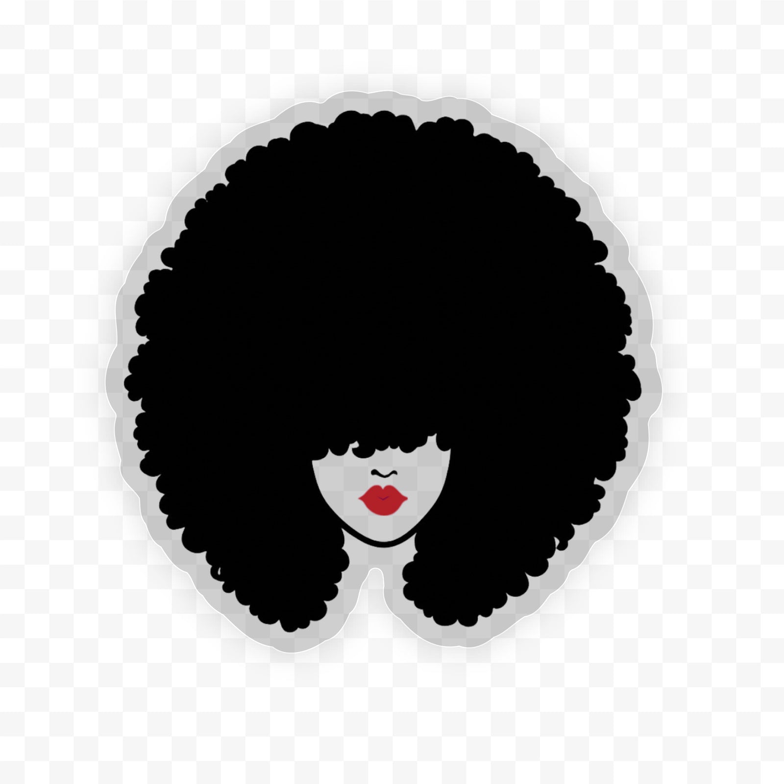 Afro and Red Lip Sticker Card by CHEERNOTES