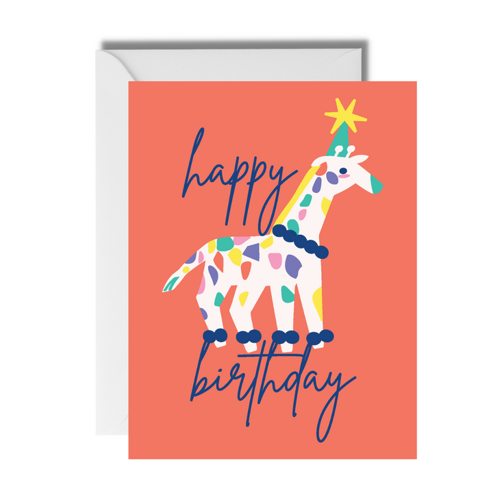 Animal Party Giraffe Birthday Card