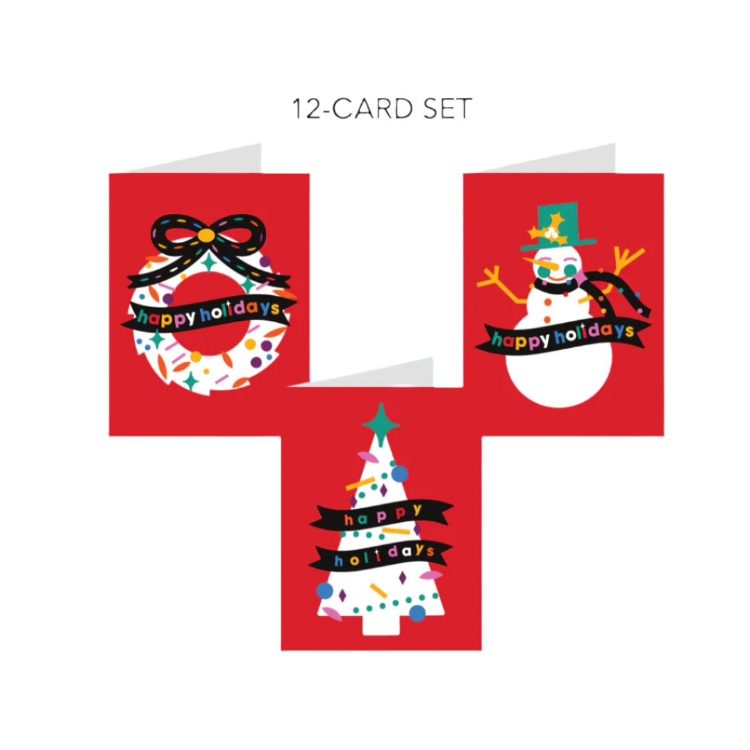 Festive Holiday 12 Christmas Boxed Card Set