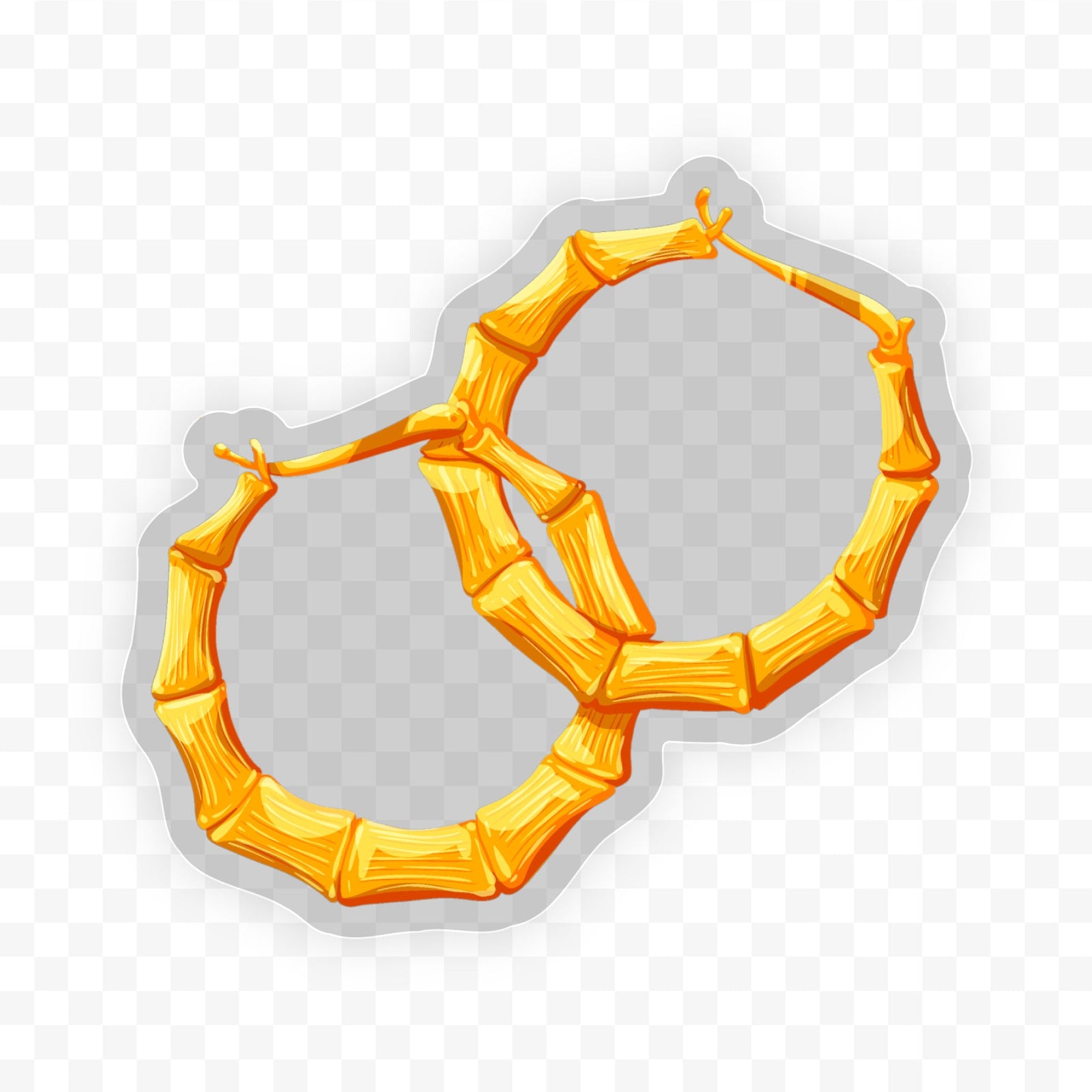 Vinyl Bamboo Hoops -Clear Sticker