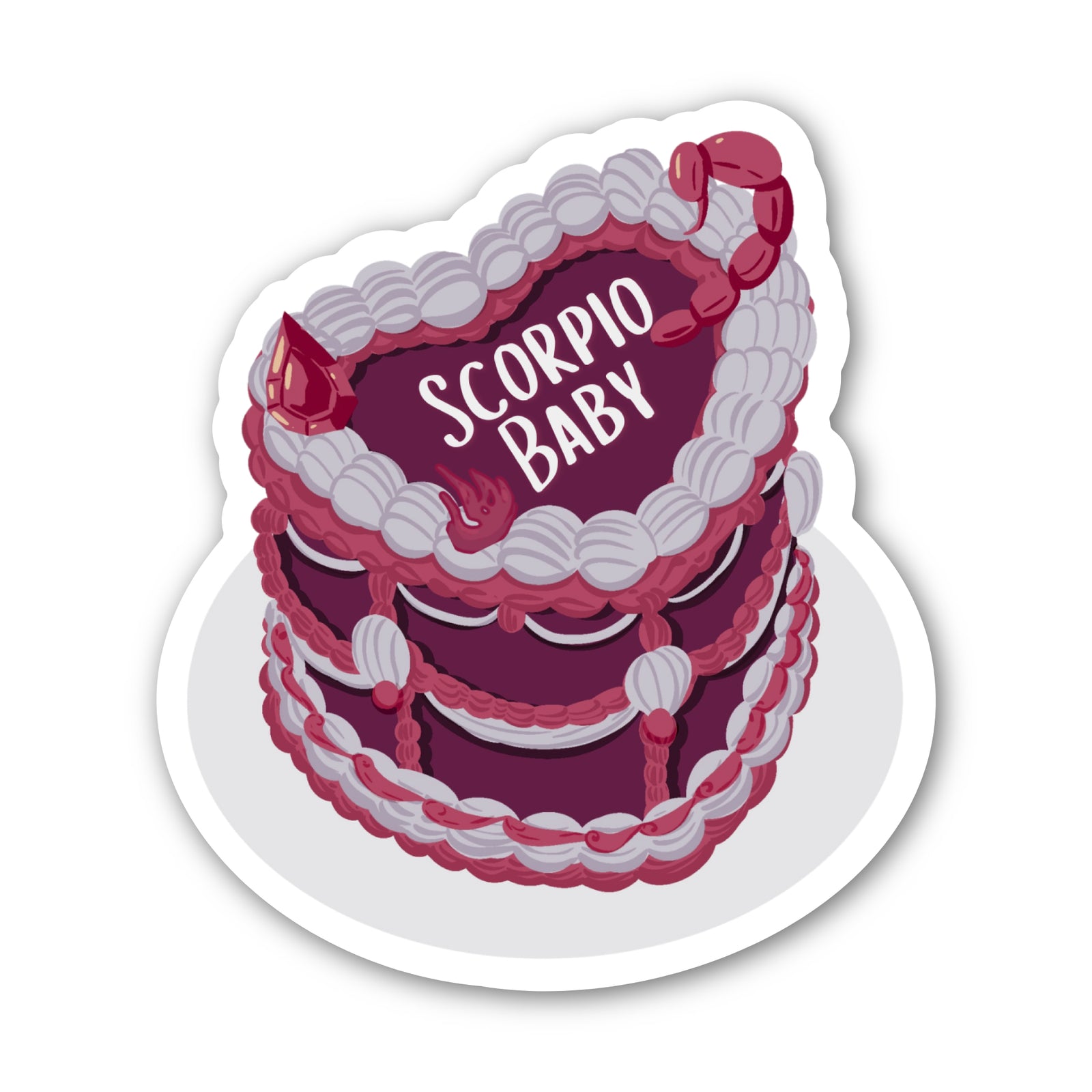 Zodiac Cake Sticker - Scorpio Card by CHEERNOTES