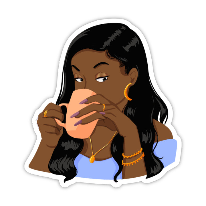 Sips Tea Sticker Card by CHEERNOTES