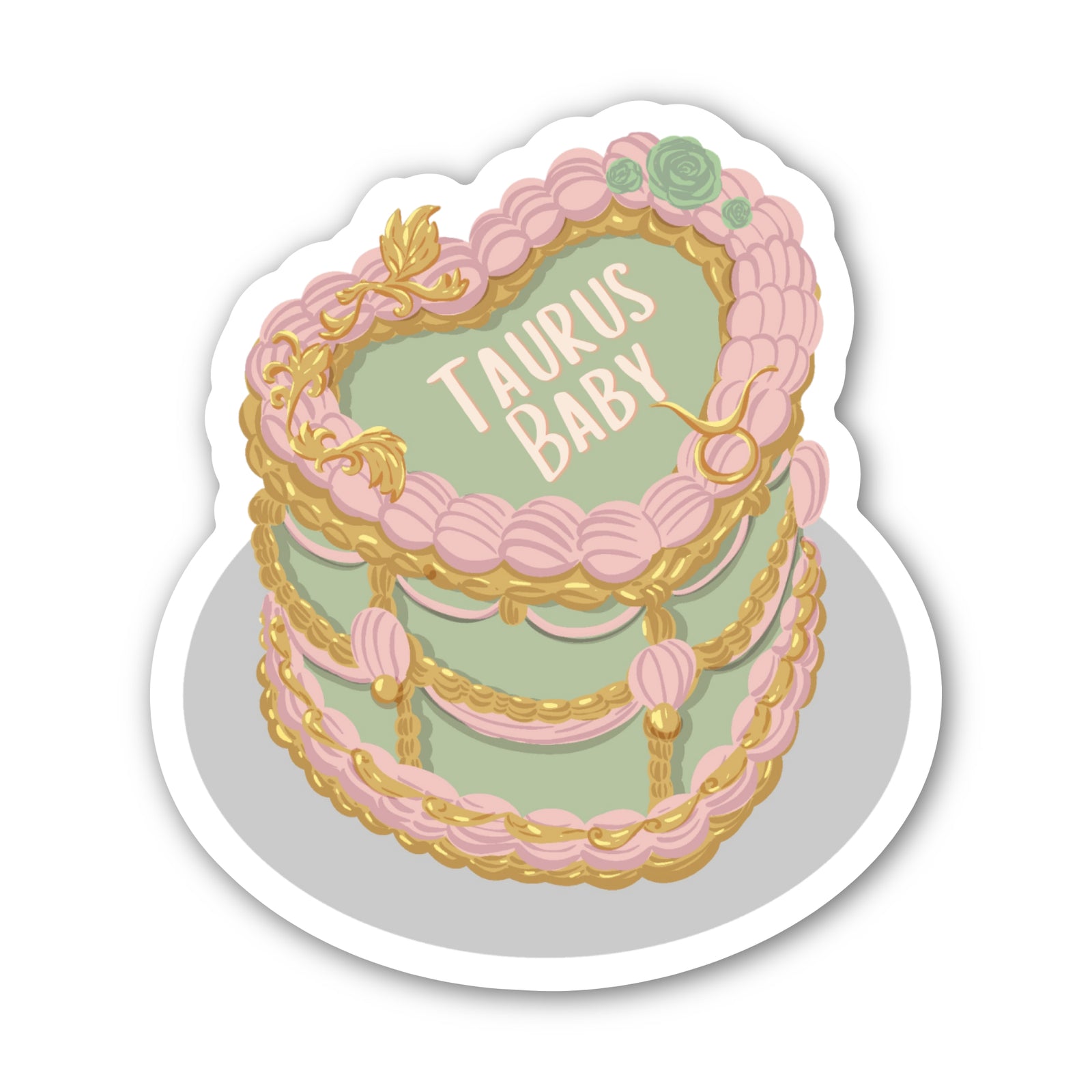 Zodiac Cake Sticker - Taurus Card by CHEERNOTES