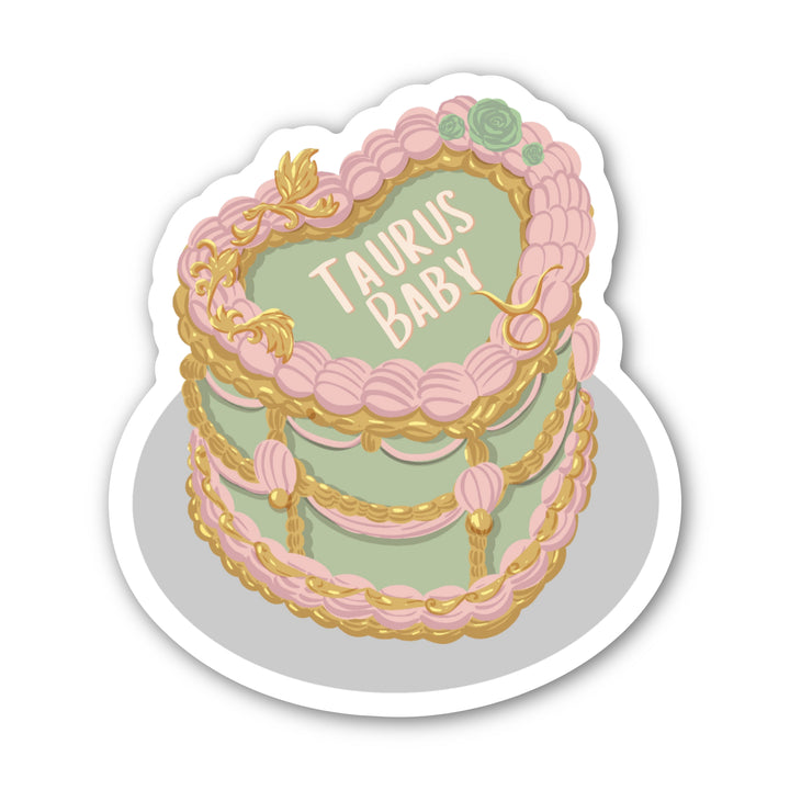 Zodiac Cake Sticker - Taurus Card by CHEERNOTES