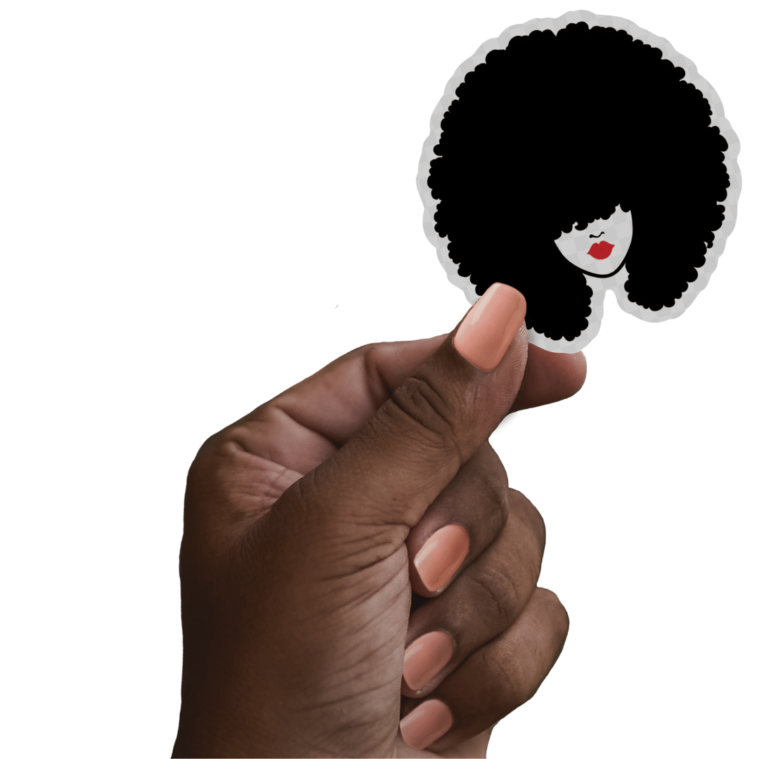 Afro and Red Lip Sticker