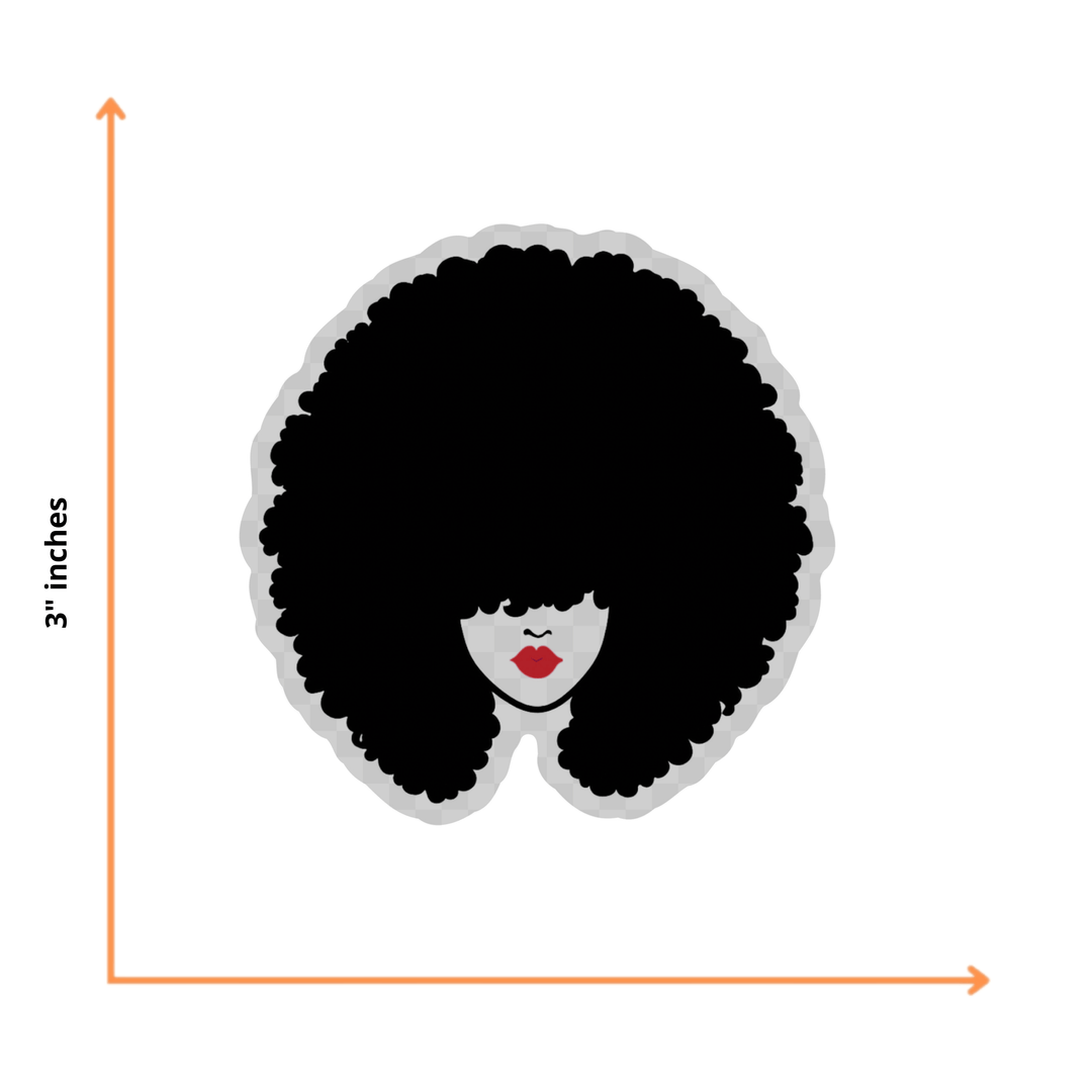 Afro and Red Lip Sticker