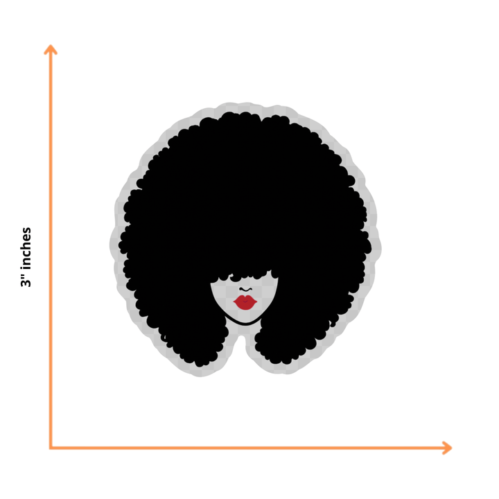 Afro and Red Lip Sticker