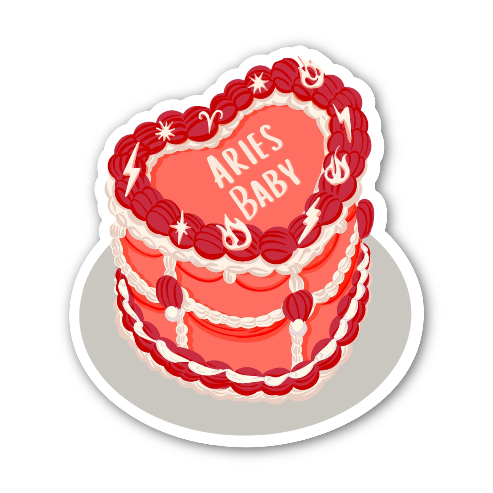 Zodiac Cake Sticker - Aries Card by CHEERNOTES