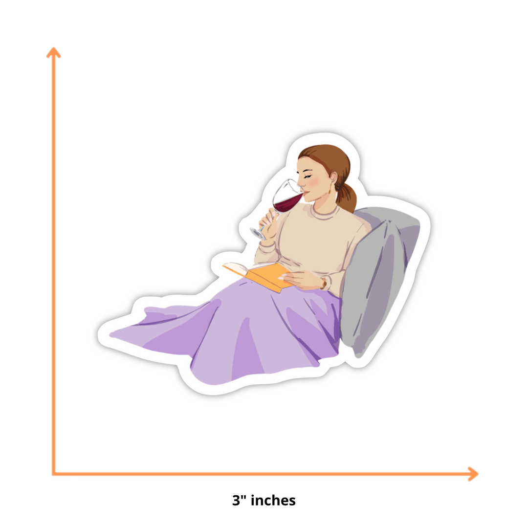 Book and Wine Sticker - Fair