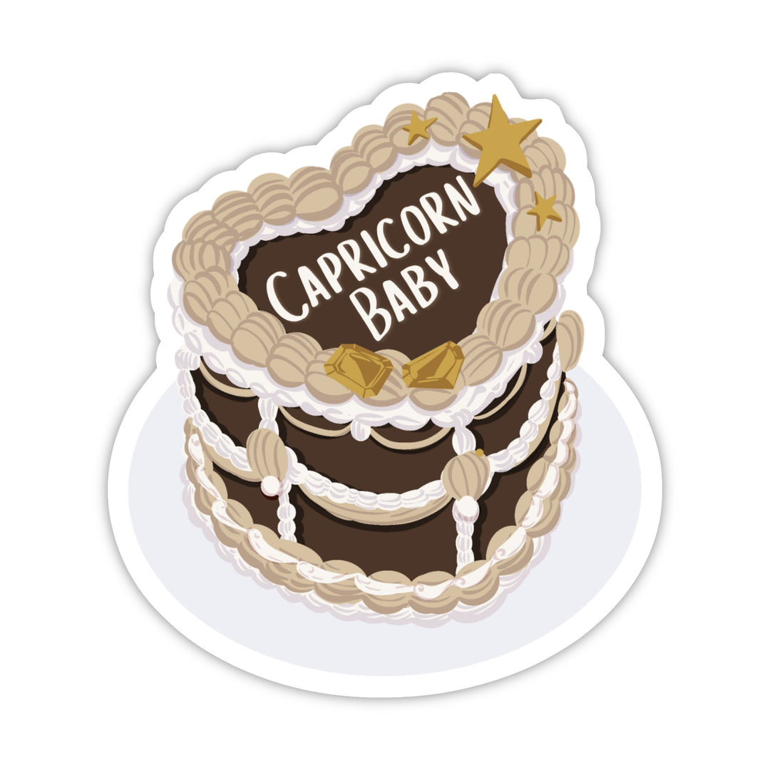 Zodiac Cake Sticker - Capricorn Card by CHEERNOTES