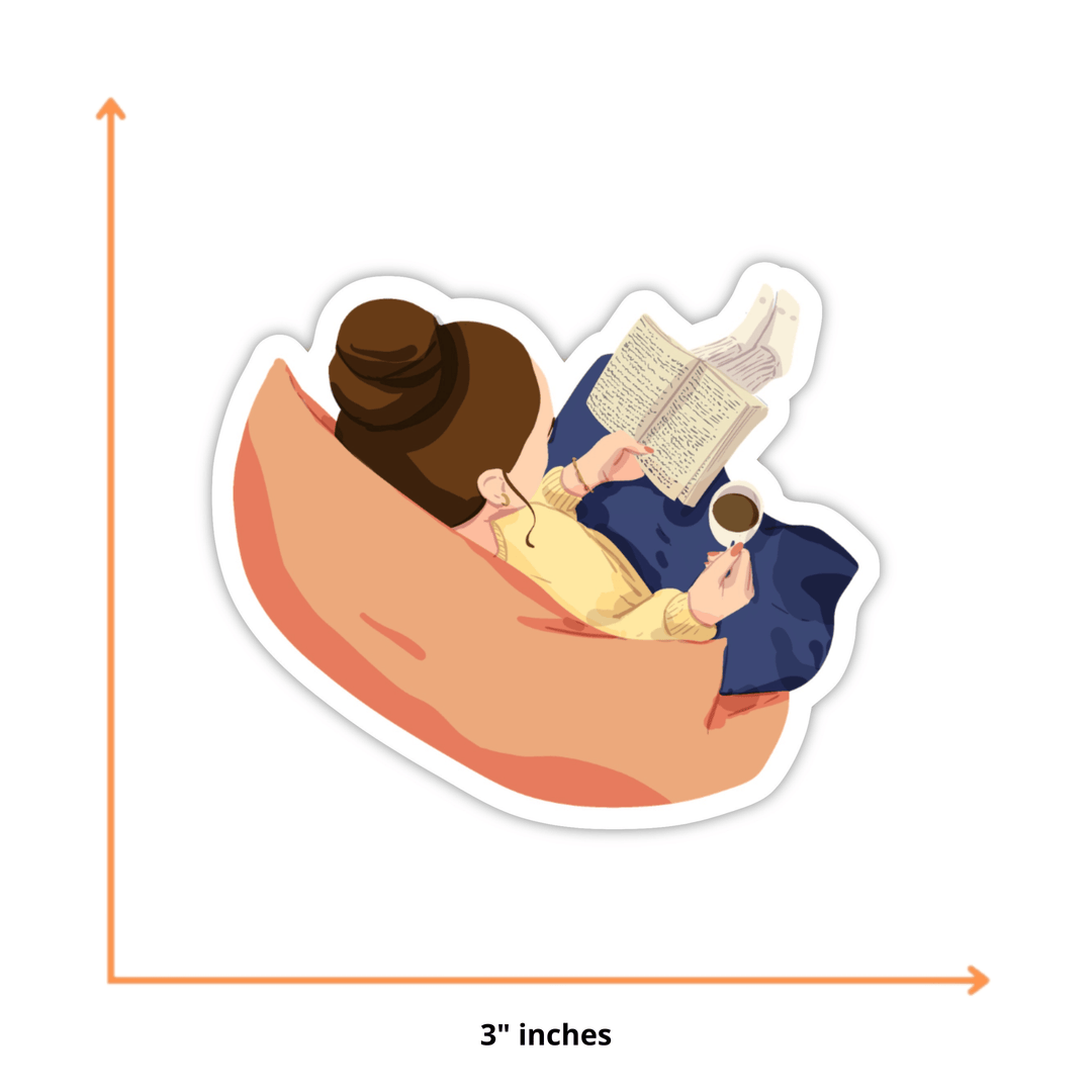 Coffee and Book Sticker - Fair