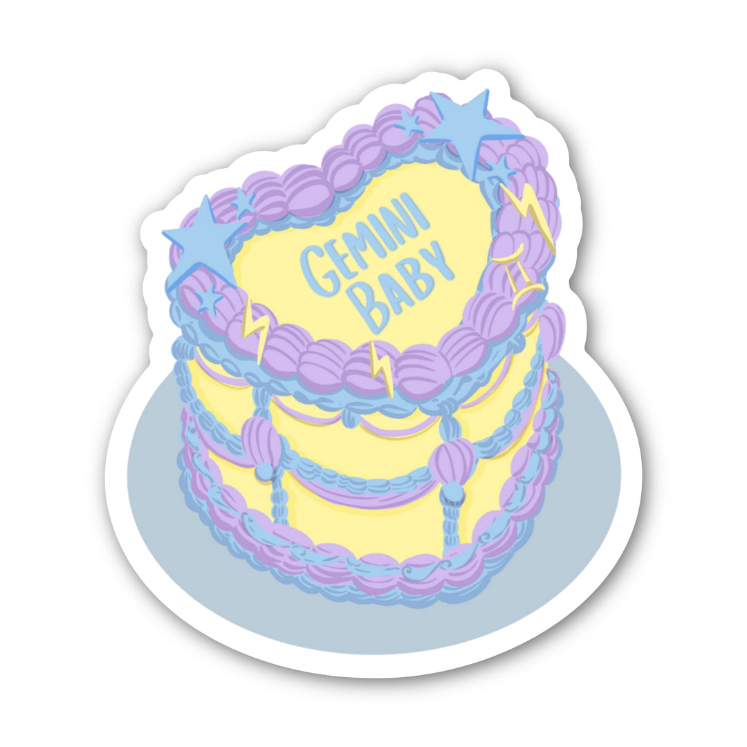 Zodiac Cake Sticker - Gemini Card by CHEERNOTES