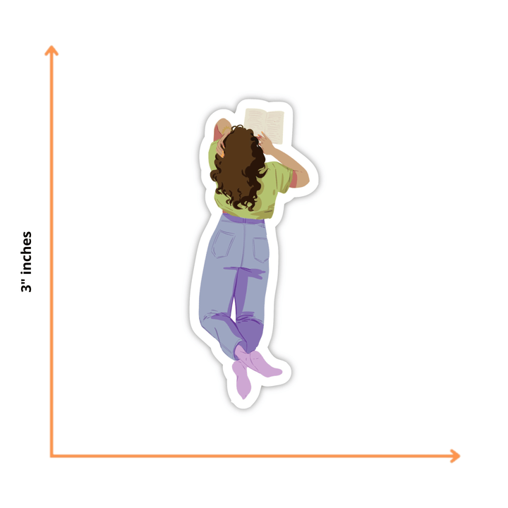 Laying Down Reading Sticker - Fair
