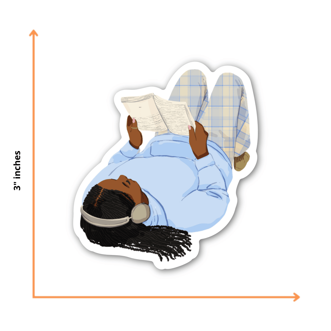 Headphones and Book Sticker