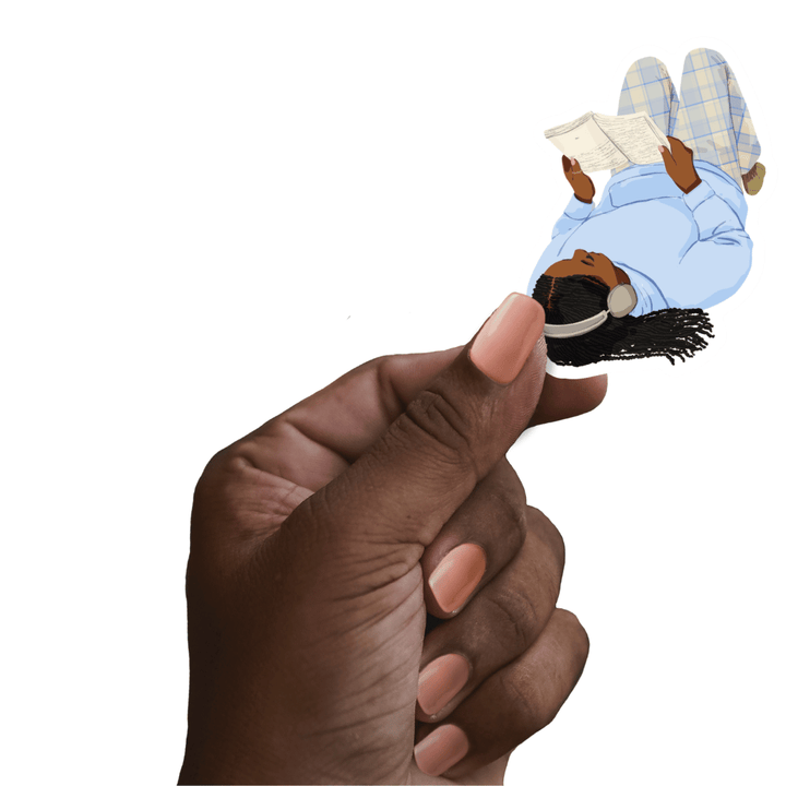 Headphones and Book Sticker
