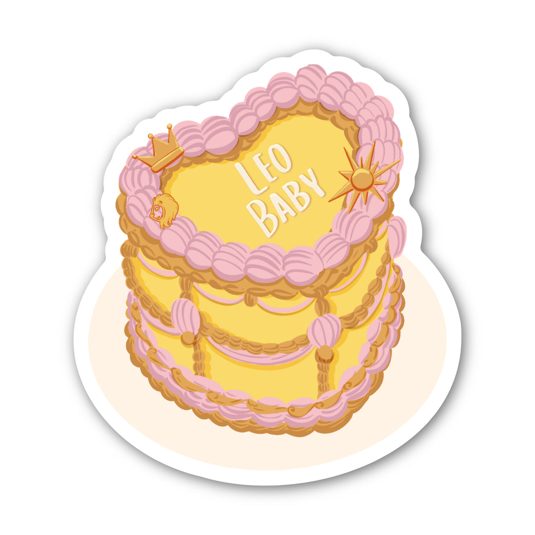 Zodiac Cake Sticker - Leo Card by CHEERNOTES