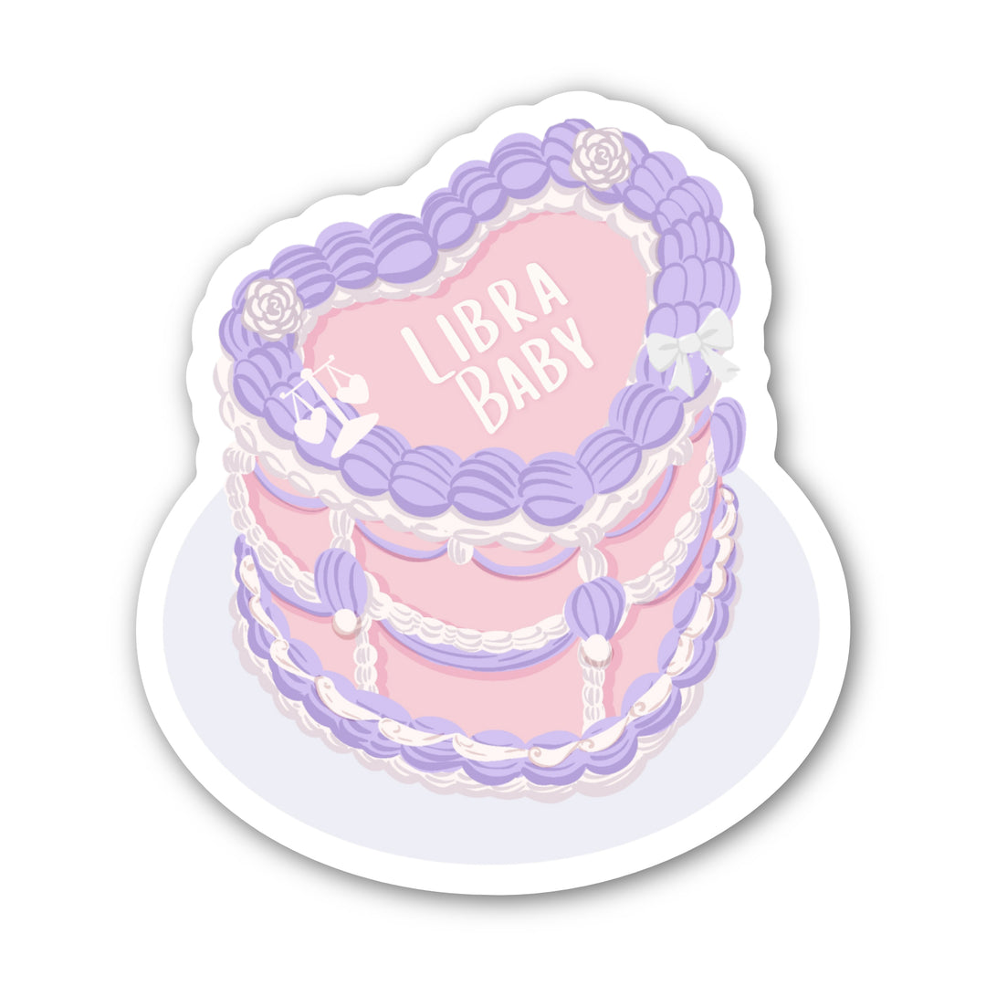 Zodiac Cake Sticker - Libra Card by CHEERNOTES