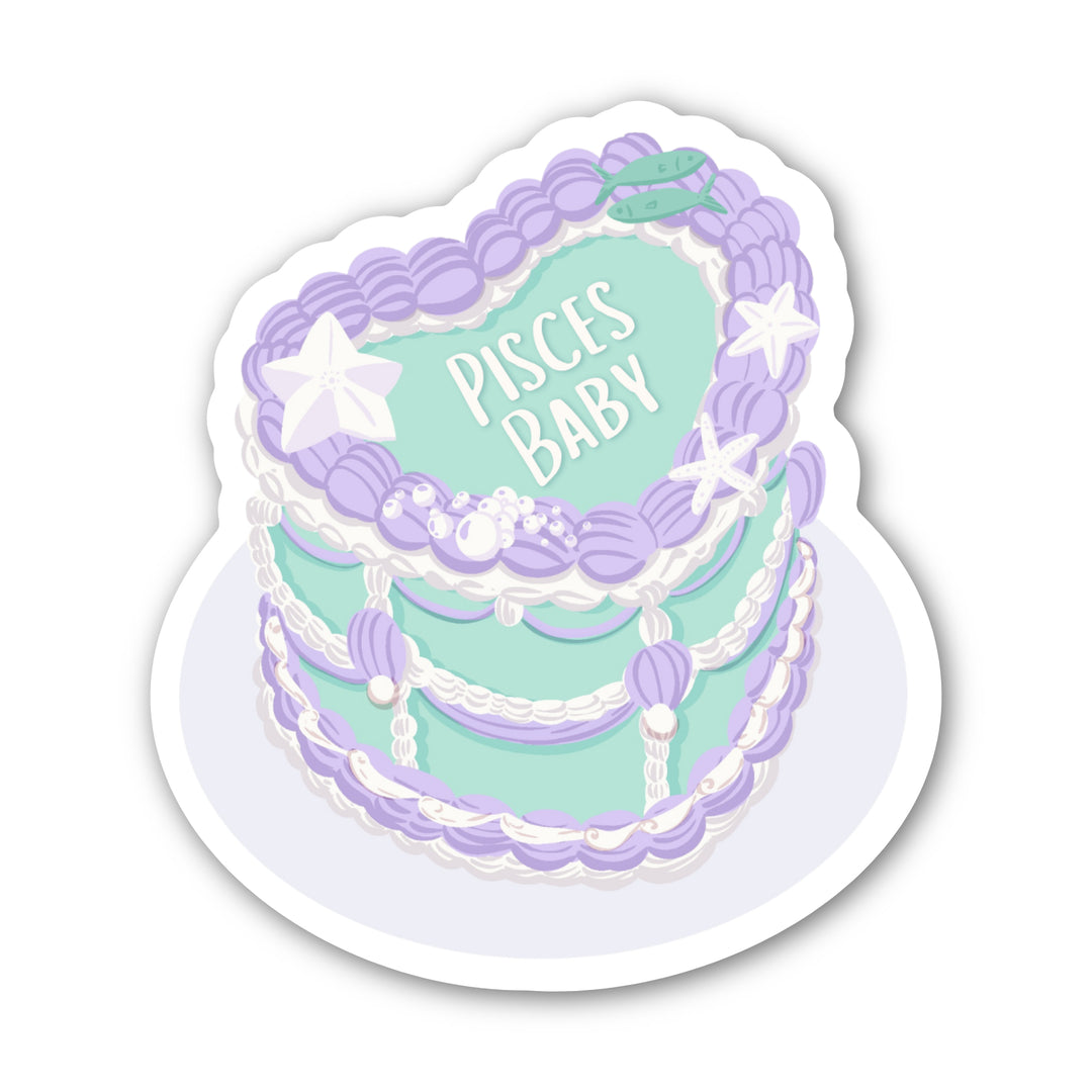 Zodiac Cake Sticker - Pisces Card by CHEERNOTES