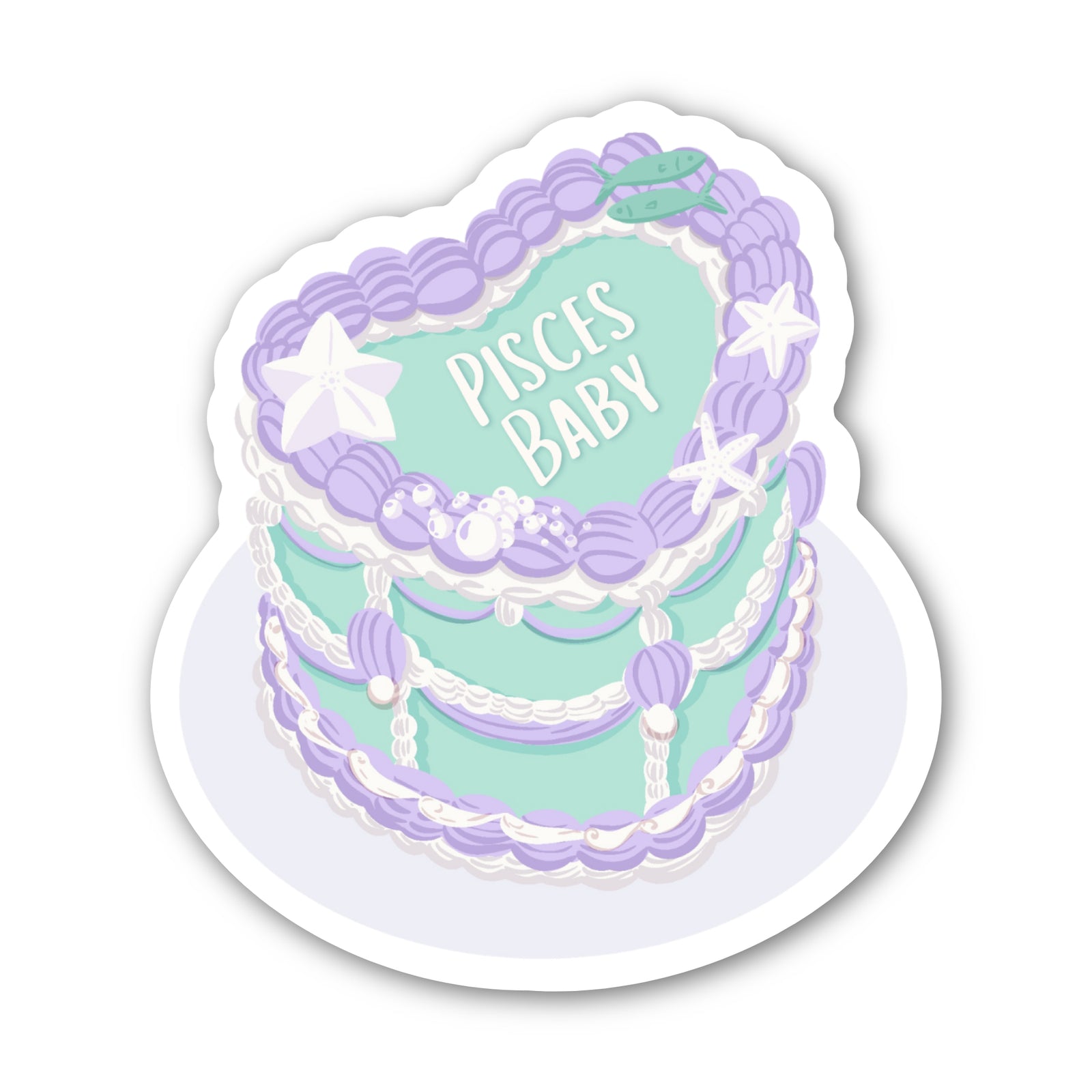 Zodiac Cake Sticker - Pisces Card by CHEERNOTES