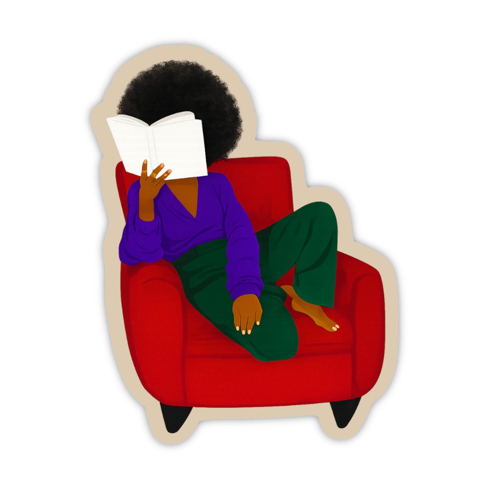 Read Reading Chair Sticker Card by CHEERNOTES