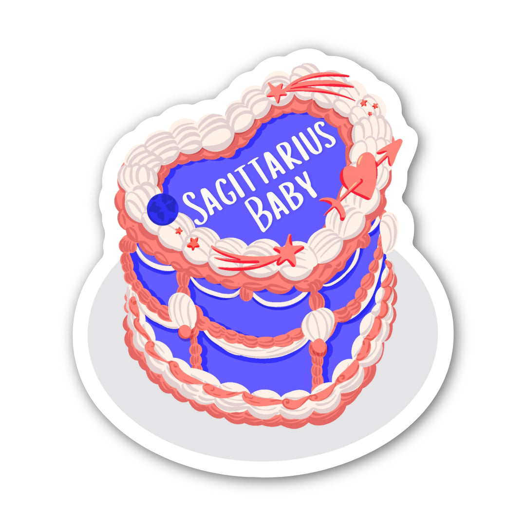 Zodiac Cake Sticker - Sagittarius Card by CHEERNOTES