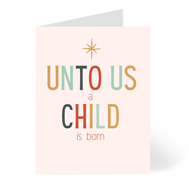 A Child is Born Christmas Card Cards by CHEERNOTES