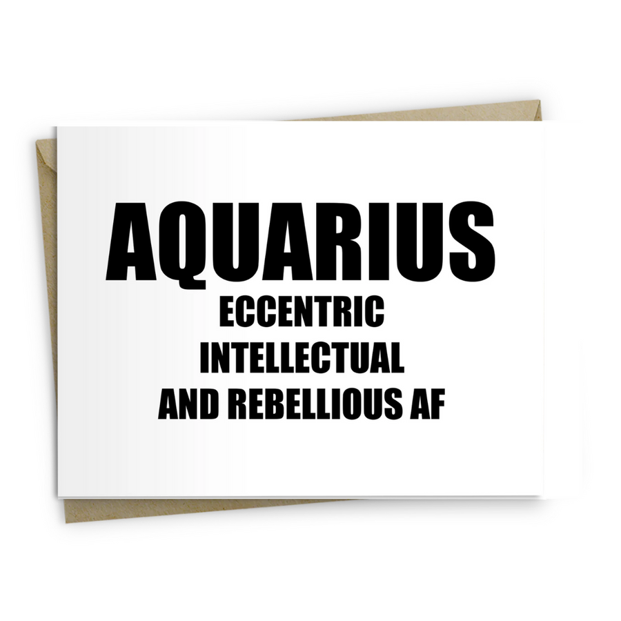 Aquarius Zodiac Card by HONEST AF CARDS