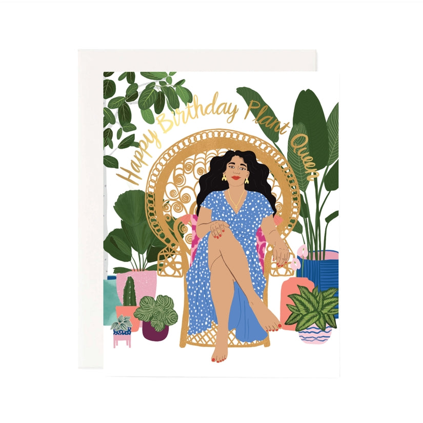 Happy Birthday Plant Queen Card by PINEAPPLE SUNDAYS DESIGN STUDIO