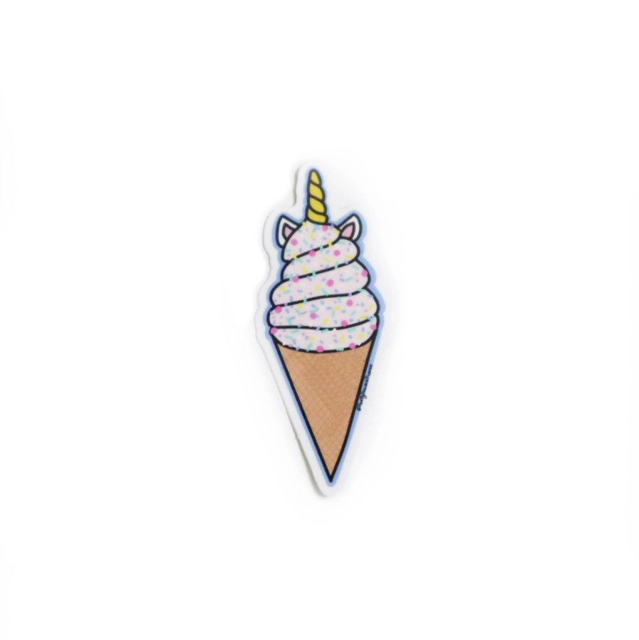 Unicorn Ice Cream Sticker Die Cut Vinyl Sticker by PRETTY PEACOCK PAPERIE