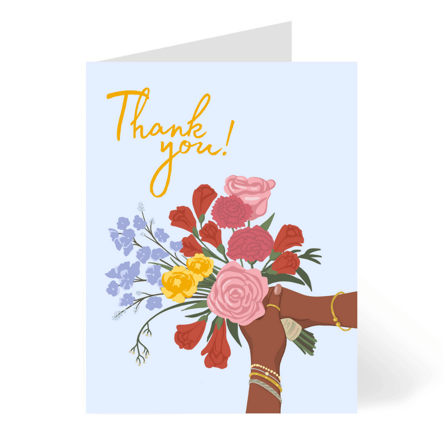 Thank You Bouquet Chic Black Woman Card by CHEERNOTES