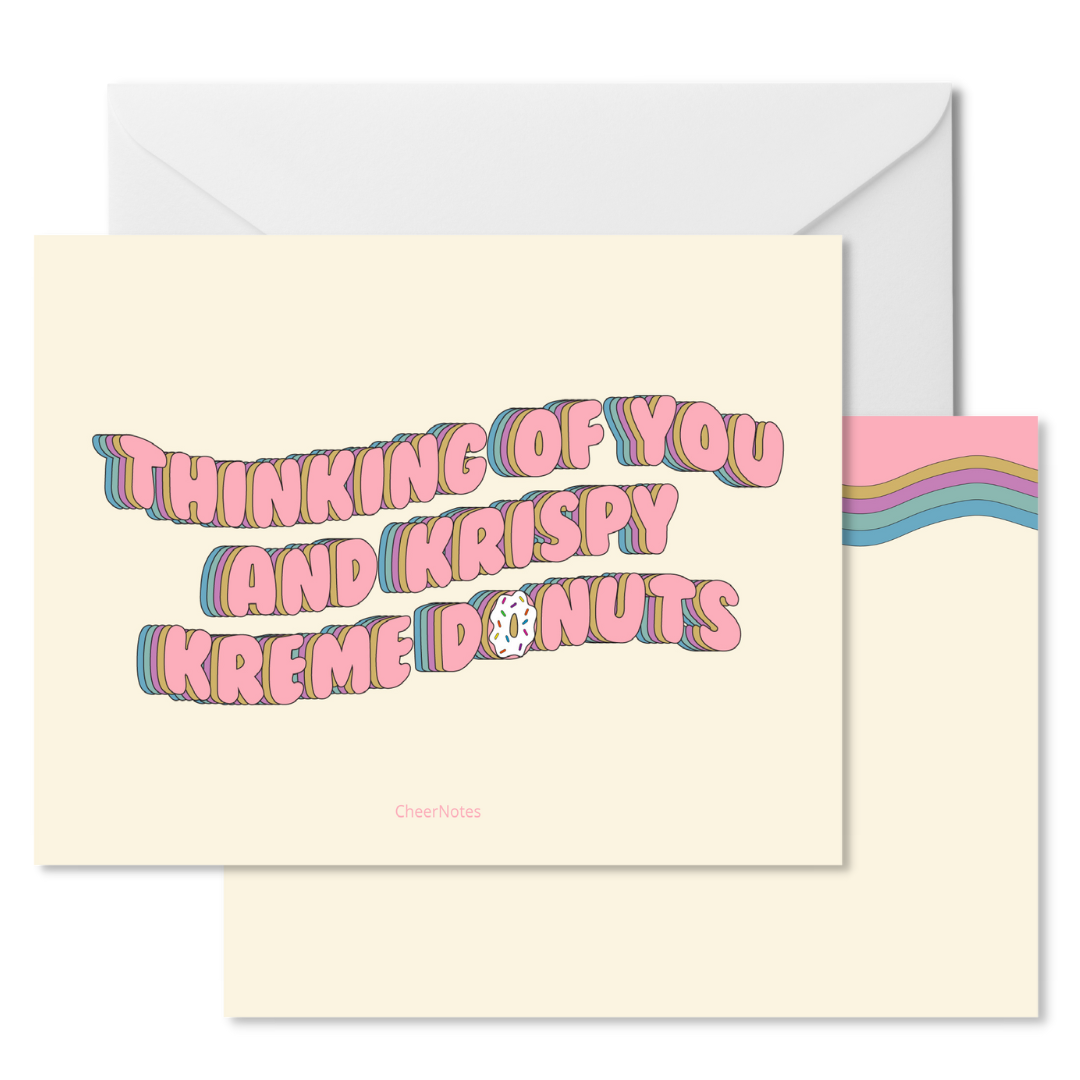 You & Krispy Kreme Social Stationery Flat Notecard Social Stationery Set by CHEERNOTES