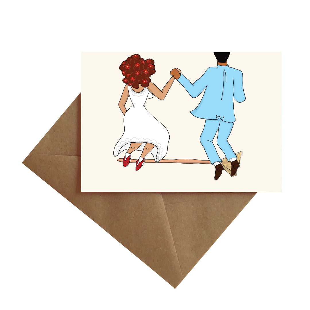 Jumping the Broom- Him and Her Card by BY MS. JAMES